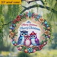 thumbnail image 4 of HELLOYOUNG 10 Inch 3D Wind Spinner Wind Chime, Colorful Owl Christmas Wreath 360° Rotating, Outdoor Garden Decor Holiday Gift for All Season Easy Install, 4 of 8