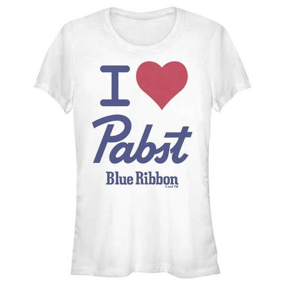 Junior's Pabst I Heart Beer  Graphic Tee White 2X Large