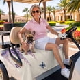 thumbnail image 3 of Golf Cart Seat Covers for 2 Seater,Wisteria Microfiber Cart Seat Towel Blanket,Spring Purple Flowers Butterflies Vintage Beige Absorbent NonSlip Bench Seats Protector for Golf Course 51"x31", 3 of 9