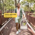 thumbnail image 6 of 20.5 inch Small Bird Cage Parrot Cage Portable Bird Carrier Travel Carrier Cage for Home Outing Pet Clinic Temporary Placement for Small Medium Birds White, 6 of 8