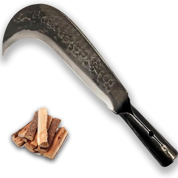 Heavy Duty Forged Machete, 15" Manganese Steel Machete with Billhook Sickle Design, Extension Handle for Tree Cutting, Brush Clearing, Grass Cutting & Yard Work, Outdoor Survival Garden Tools