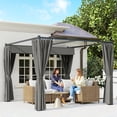 thumbnail image 2 of Outsunny 10' x 10' Retractable Pergola Canopy with Sidewalls, Dark Grey, 2 of 10