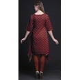 thumbnail image 4 of Bimba Hauts Damassés Rouges à Blocs Imprimés pour Femmes Kurti Asymétrique Robe d'Été pour Filles Très Grand, 4 of 6