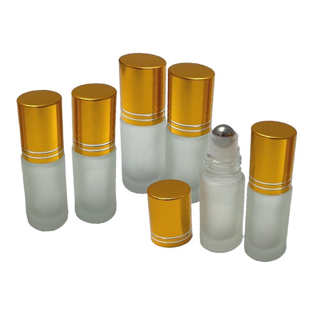 6 uds 5ml botellas de rodillo de pulido vacías recargables viales envase cosmético Oro Zulema Botellas vacías en rollo
