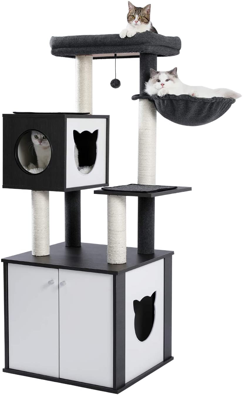 cat tree with house on top