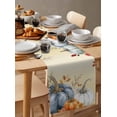 thumbnail image 3 of Table Runners 72 Inches Long Dress Scarves, Orange Blue Pumpkins Fall Farmhouse Kitchen/Dining Table Runner, Coffee Tablerunners, Thanksgiving Eucalyptus Floral 13x72 Inch, 3 of 7