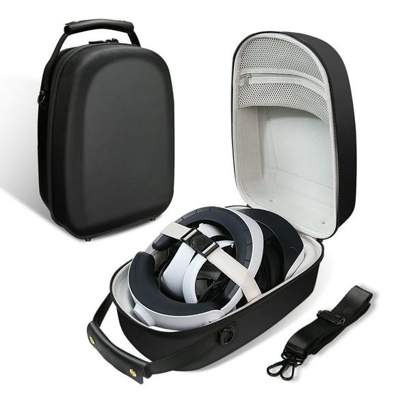 Mytrix VR2 Hard Shell Carrying Case Playstation VR2 Travel Storage Bag with Shoulder Strap, Fits PSVR2 Headset &Sense Controller Accessories, Gift for Lens Protector|Lens Cloth|Cable Management Strap