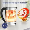 thumbnail image 2 of Aigostar Tetera Eléctrica, Hervidor de agua, infusor de té extraíble, 1.7L, 1200W, Iluminación LED, Apagado Automático, Base Removible, 2 of 7