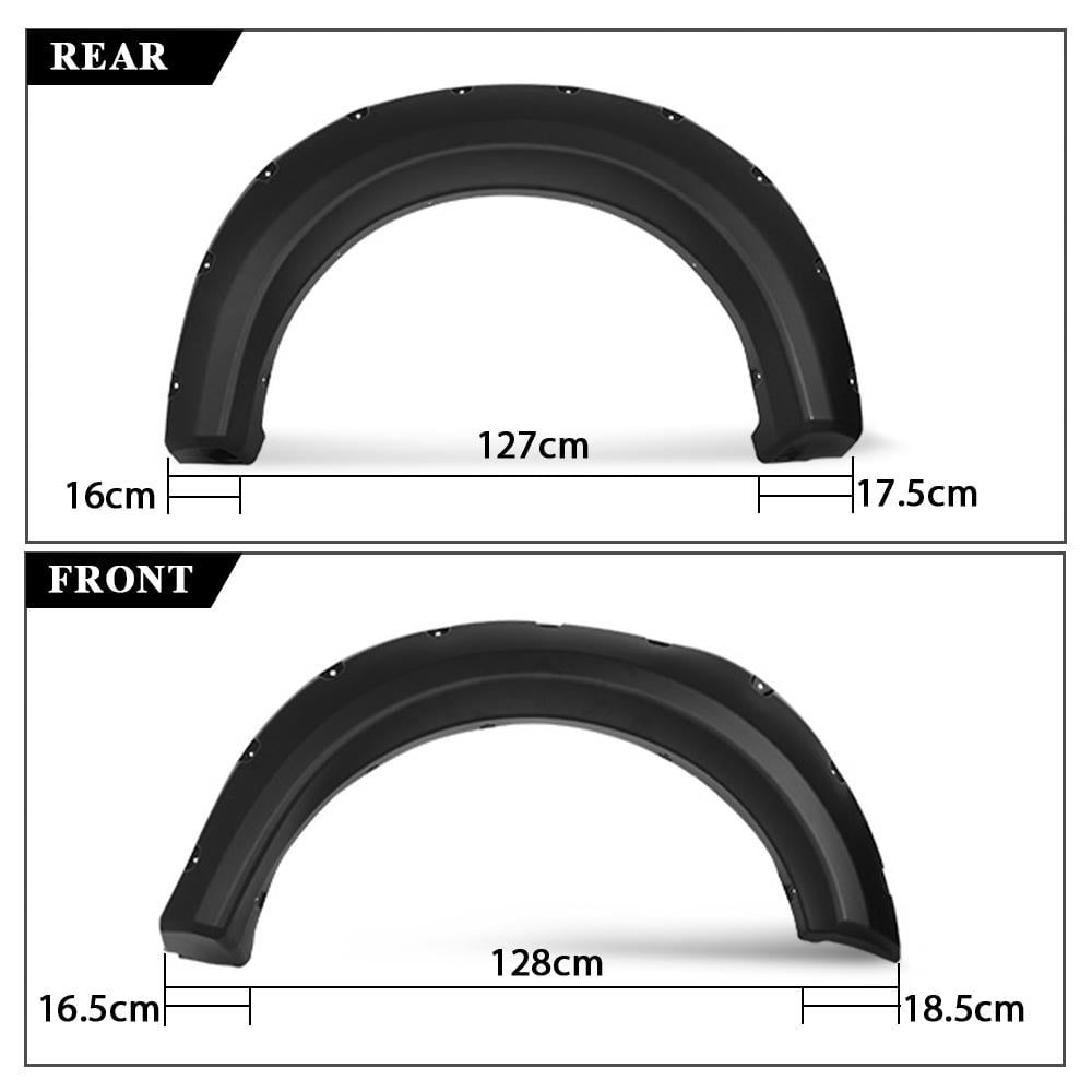 Pocket Rivet Style Fender Flares Wheel Cover Protector Black Fit for 2009-2014 Ford F150 Offroad