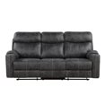 thumbnail image 4 of Miekor Furniture Hirah Dark Gray Microfiber Manual Recliner Sofa with Cupholder Function MK6241, 4 of 5