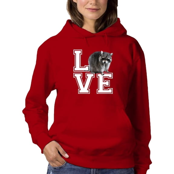 Love Raccoons Hoodie Women -Smartprints Designs, Female Medium