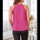 thumbnail image 5 of Tops de Lentejuelas con Cuello Halter para Mujer, Sin Mangas, Brillantes, Fruncidos, Fluidos y Brillantes, para Fiestas Rosa Roja XXL, 5 of 7