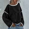 thumbnail image 2 of ChaoHeng Trendy Women's Fashion Sweaters New Trendy,Women's Fashion Casual Loose Large Size Long Sleeve Knitted Sweater Crewneck Sweater(Black,L), 2 of 6