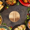 thumbnail image 2 of OATIPHO Khaki Wood Wok Cover Wooden Lid Anti Oil Splashing Pot Cover for Home Kitchen, 2 of 8