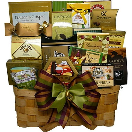 Merlot Cheddar - Super Snack Sampler Gourmet Food Gift Basket with Smoked Salmon (Candy Option)