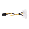 thumbnail image 2 of 3X A Dual 4-Pin Molex IDE to 6 Pin PCI-E Graphic Card Power Connector Cable Adapter,3x Dual 4 pin IDE connector to 6 pin PCI express power adapter,Black & White, 2 of 8