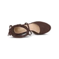thumbnail image 4 of BLISSFUL STEP Women's Pumps Block Heels Platform Strappy Lace up Pumps Coffee 7, 4 of 8