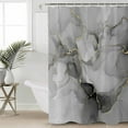 thumbnail image 4 of Abstract Shower Curtain Set ，Waterproof Fabric Shower Curtains Gray Golden Marble Fluid Lines Shower Curtains for Bathroom,Bathroom Decor 72"x84", 4 of 6