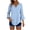 Light Blue women v neck blouse a1, variant on Women V Neck 3/4 Sleeve Button Down Polka Dot Blouse Casual Loose Tshirt Beach Vacation Summer Tops Comfy Work Outfits, Orange 2XL