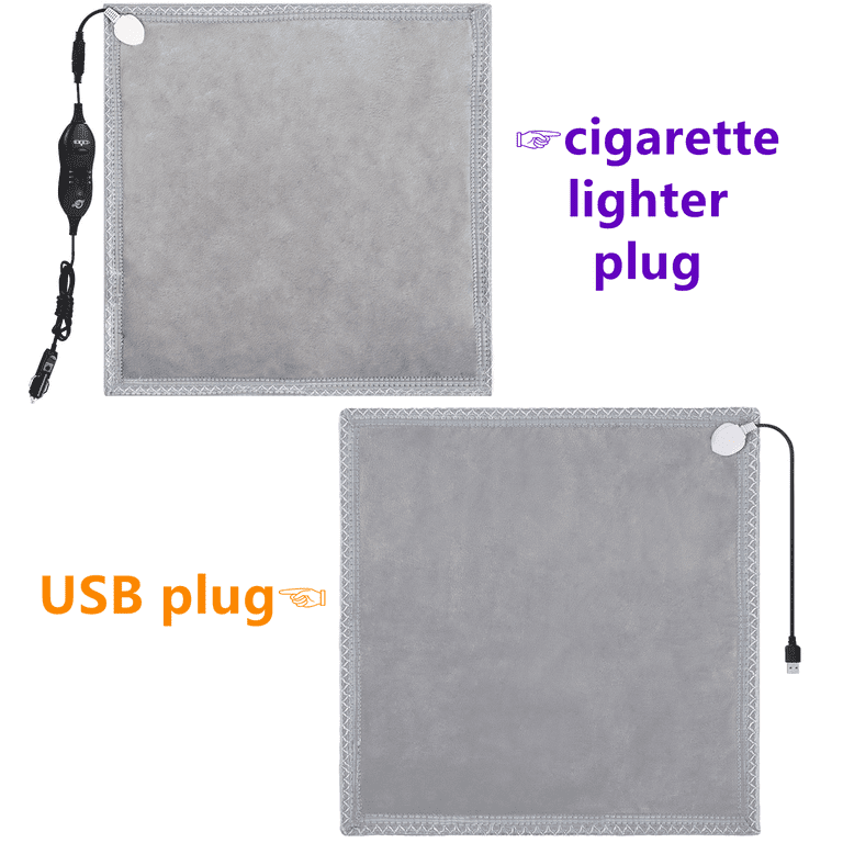 Hot Car seatElectric Heating Pad Car Heated Seat Chair Cushion Hot Cover Heater Warmer Pad,Cigarette lighter button Cover bling, Size: 17.3 x 17.7,