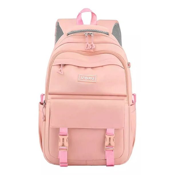 Mochila Escolar Viaje Bolsa Antirrobo Mujer Mochilas Para Laptop 15.6 Inch Iforu Rosa 30L