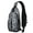 Black-28, variant on Waves and Wood Grain Pattern Sling Bag, Tribal Style Artistic Crossbody Backpack