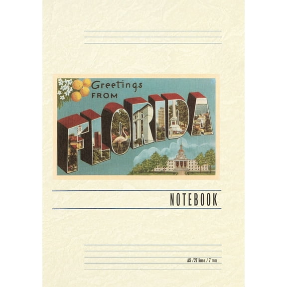 Vintage Lined Notebook Greetings from Florida (Paperback)