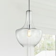 thumbnail image 5 of JONATHAN Y Watts 13.25" 1-Light Mid-Century Modern Iron/Glass LED Pendant, Chrome/Clear, 5 of 9