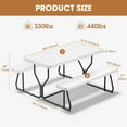 thumbnail image 3 of Fenbeli Outdoor Picnic Table with Bench Set for BBQ, Camping, Patio, White, 3 of 7