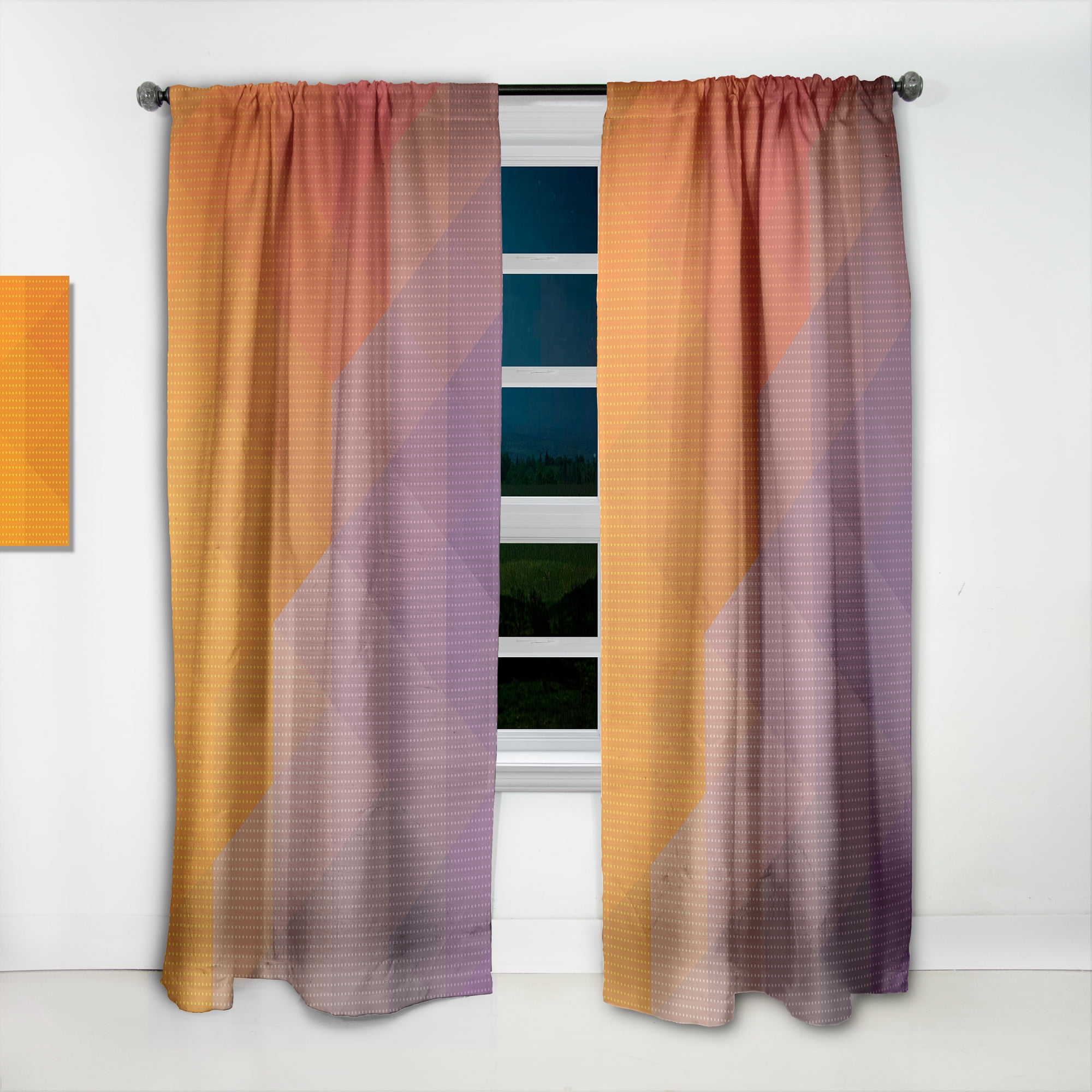 Designart 'Dotted Geometry Orange to Purple I' Modern & Contemporary Curtain Panel