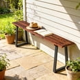 thumbnail image 2 of Outsunny Wood Outdoor Bench for 2 People, 59" Backless Patio Garden Bench, 2 of 10