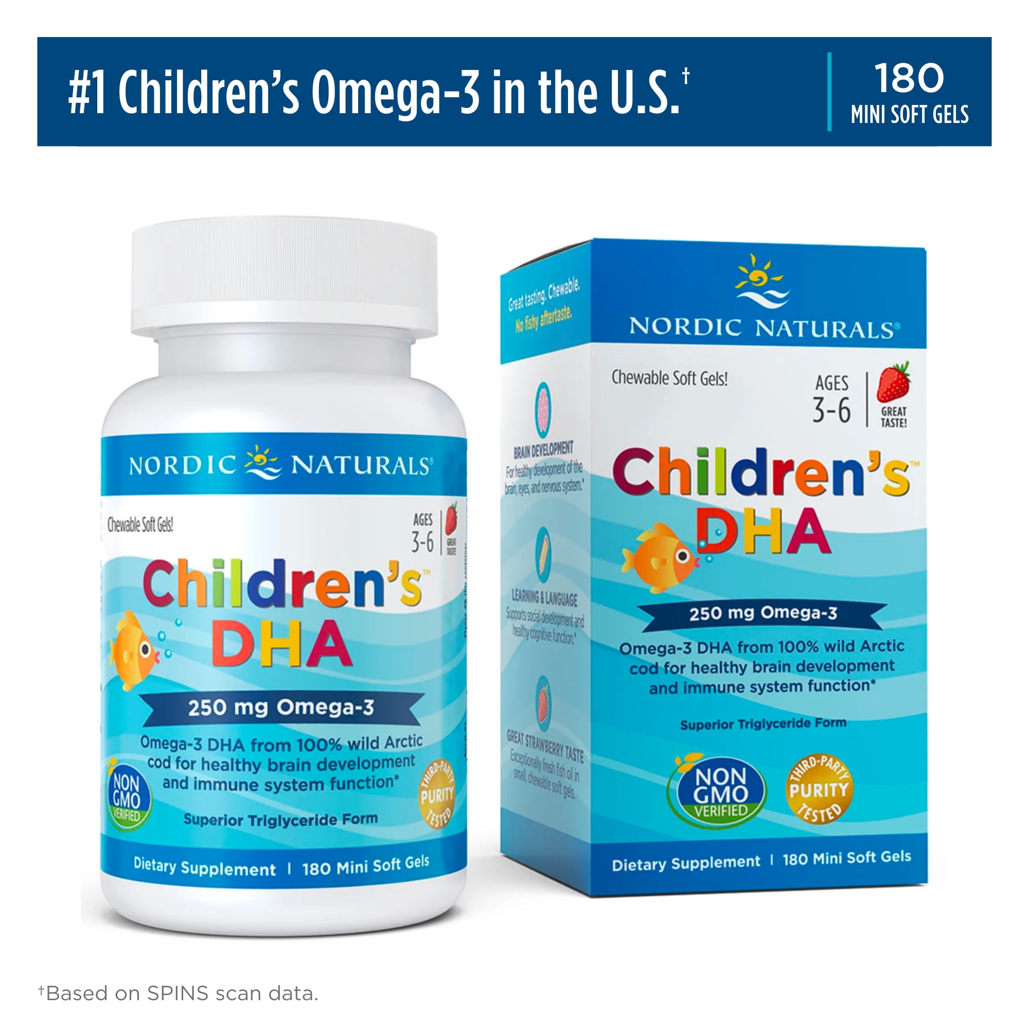 Nordic Naturals Children's DHA Mini Softgels, 250 Mg, with EPA & DHA
