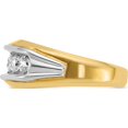 thumbnail image 5 of 14K Two-Tone Ibgoodman Men's Polished And Grooved 5-Stone 1 Carat Aa Quality Diamond Ringsize 10 (Width 10.3) - Jbsp, 5 of 5