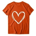 thumbnail image 7 of Delliss Women's Top Casual Shirt for Women Funny Love Heart Graphic Crew Neck Short Sleeve Tee Top Loose Summer Top Orange M, 7 of 7