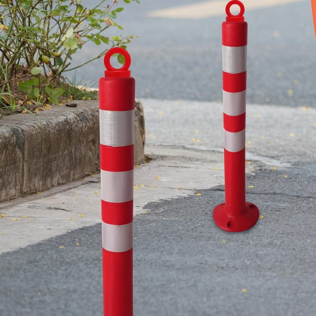 Milisten 4Ud Cubierta Roja Para Poste Exterior De Advertencia Con Multifuncional En Pe