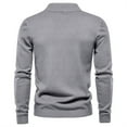 thumbnail image 5 of TFEOQRY Pullover Sweater for Men Solid Color Loose Comfortable Knit Wear Long Sleeved Stand Up Collar Sweater Top Gray, 5 of 5