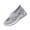 Gray #050, variant on Women's Floral Embroidery Mesh Walking Shoes Ballet Flats Soft Arch Support Walking Anti-Skid Sports Shoes 37