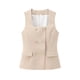 thumbnail image 4 of HH TRAF 2024 Chaleco de mujer, top liso con escote cuadrado, sin mangas, con bolsillos, botones y doble botonadura, tops de verano para mujer, de moda, 4 colores, 4 of 5