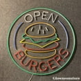 thumbnail image 4 of Glowneon Open Burger Neon Sign, Open Hamburger LED Sign, Restaurant Fast Food Decor, 4 of 5
