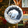 thumbnail image 5 of Luoshdecor Christmas Reindeer Ornament, 7.91"White Winter Wonderland Reindeer Ornament,Acrylic Hanging Pandent for Holiday Home Fireplace Xmas Tree Decoration, 5 of 6