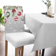 thumbnail image 6 of Chair Covers for Dining Room Set of 4,Christmas Red Poinsettia Flower Bell Stretch Seat Protector Removable Washable Chairs Slipcovers for Kitchen Banquet Wedding Hotel,Xmas Berry Fir Leaves, 6 of 6
