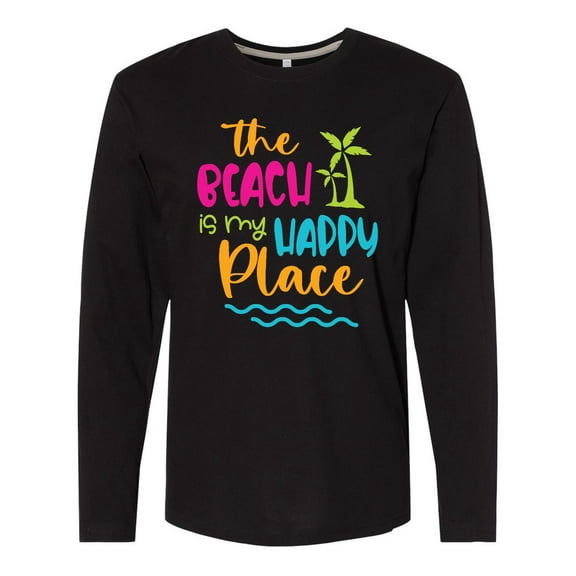 Inktastic Spring Break the Beach is My Happy Place Long Sleeve T-Shirt