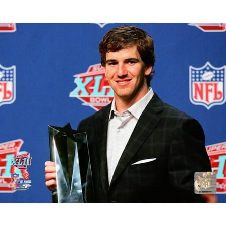 - Eli Manning With the MVP Trophy Super Bowl XLII #46 Photo Print