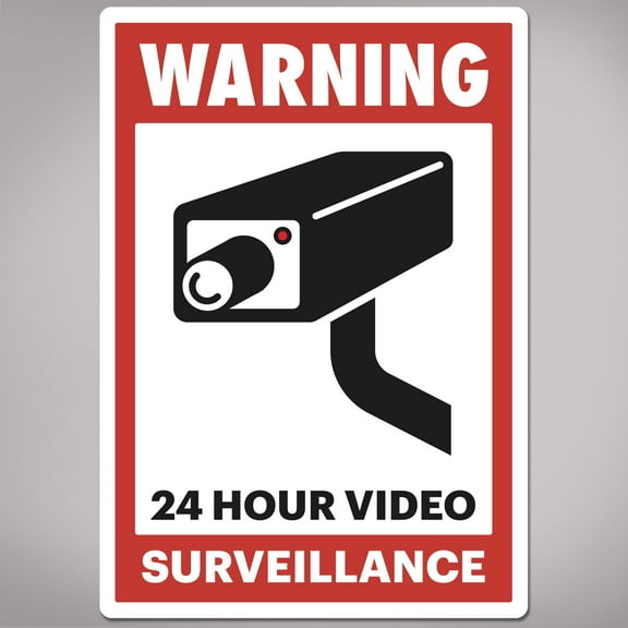 Avery 24 Hour Video Surveillance Warning Labels, 5" x 3.5", 8 Labels