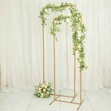 Efavormart 5.5ft Gold Metal Frame Wedding Arch, Rectangular Backdrop Stand, Floral Display Frame ...