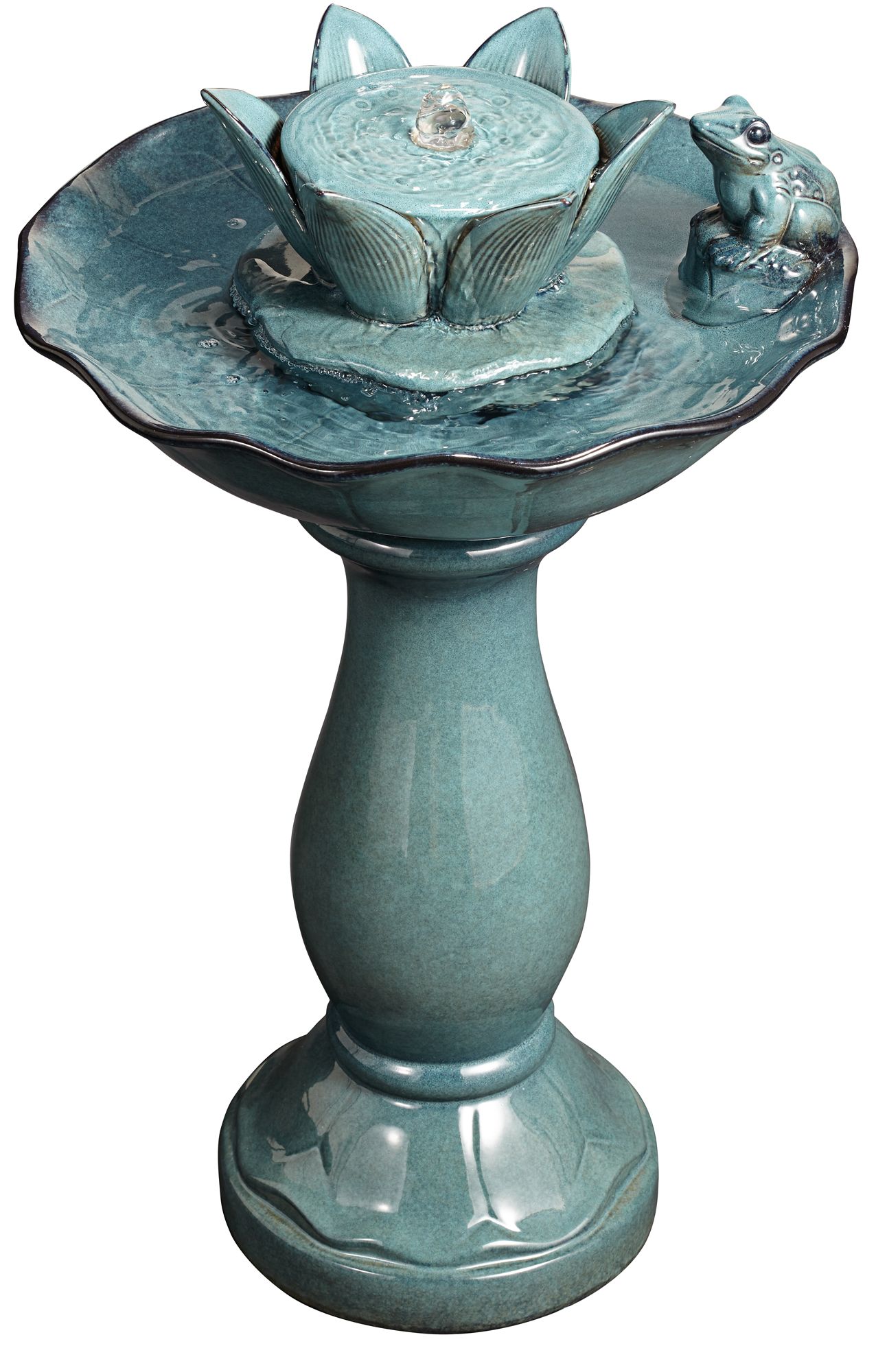 John Timberland Pleasant Pond Modern Bubbler Lotus Flower Outdoor Floor Water Fountain 25 1/4" for Yard Garden Patio Deck Porch House Exterior - image 5 of 9