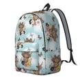 thumbnail image 2 of Highland Cow and Butterfly Print Backpack for School, Cute School Bag with Adjustable Shoulder Straps and Padded Back, 15.7"x11.8"x5.5", 2 of 5