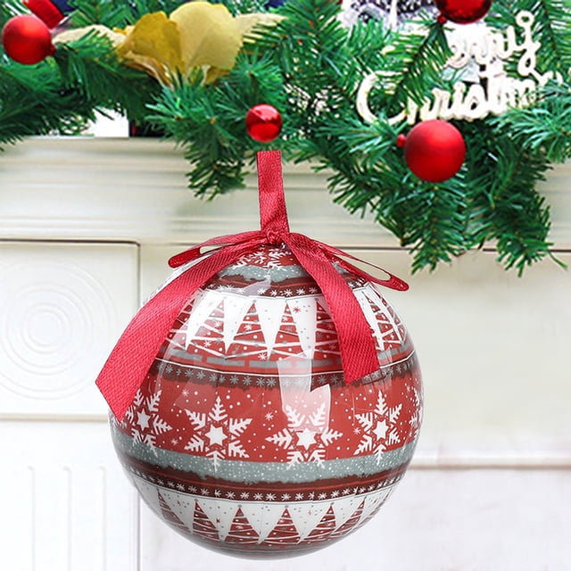 Adorno navideño de bola para árbol, 2,8 pulgadas, estilo múltiple, con bombilla navideña, para árbol de Navidad, vestido para árbol, para fiesta familiar
