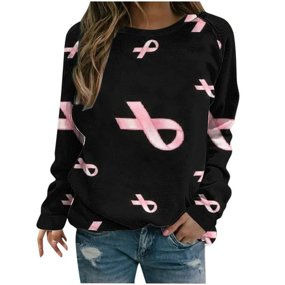 ICHUANYI Women's Trendy Crewneck Long Sleeve Print Tops Casual Loose Tee Shirt Blouse Fall Winter Clothing 2023