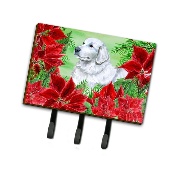 Maremma Sheepdog Poinsettas Leash or Key Holder